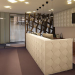 Havainnekuva kylpylän asiakaspalvelupisteestä