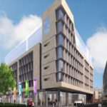 Havainnekuva hotellin julkisivusta