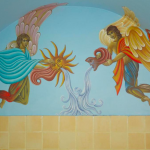 kylpyhuoneen seinämaalaus