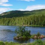 Panorama maisemakuva Tromssassa kesällä