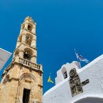 Panagan kirkon torni Lindoksessa.