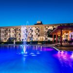 Iltakuva allasalueesta