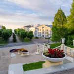 Näkymää porrastasanteelta Sillamäen kaupunkiin.