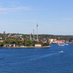 Näkymää mereltä huvipuistoon.