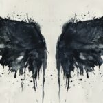 Seinään maalatut mustat siivet, kuvituskuva