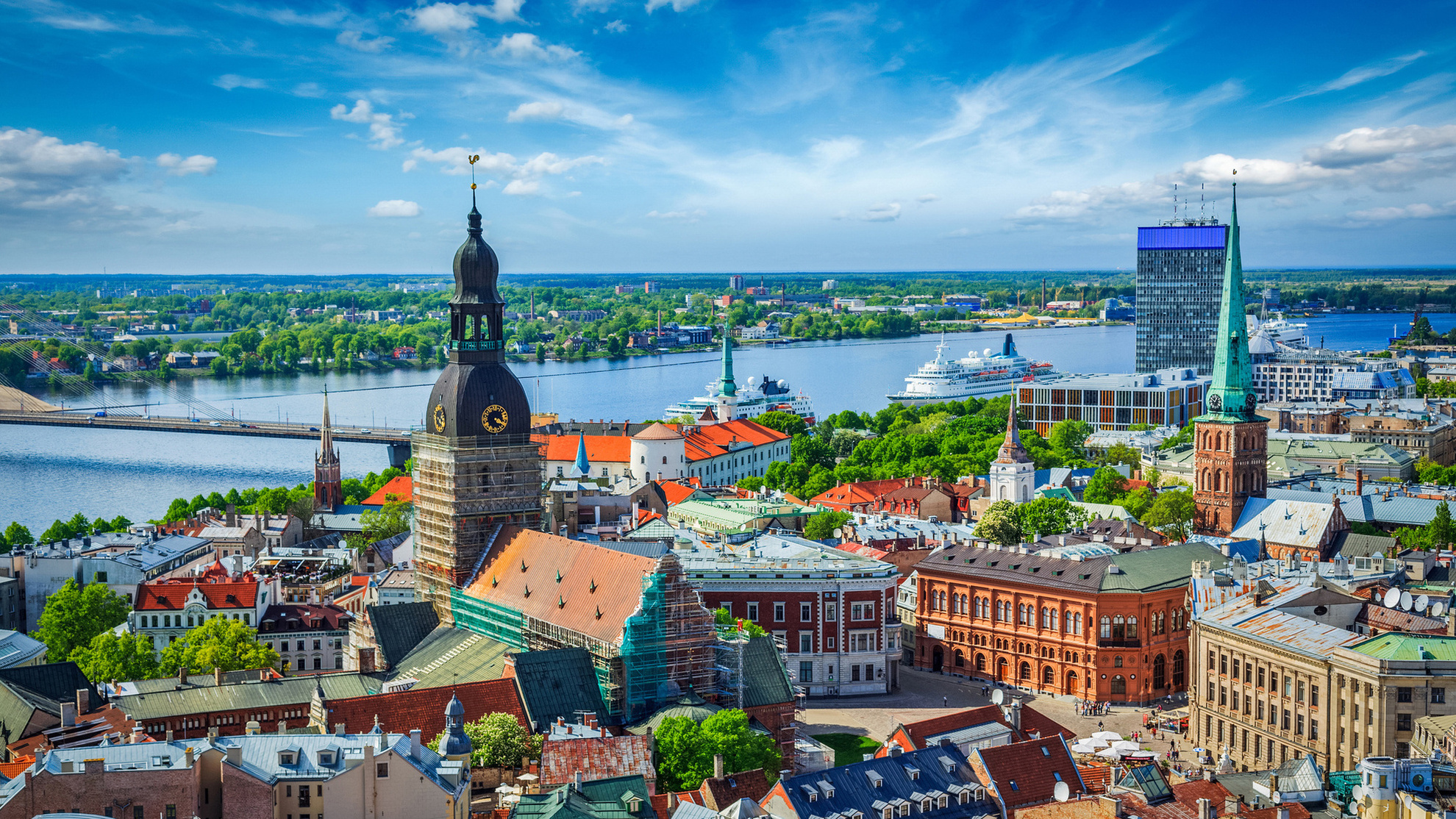 View of Riga center from St. Peter's Church, Riga, Latvia