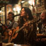 Tekoälyn luoma kuva fado musiikkia esittävästä naisesta