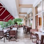 Ohrid, Belvedere-hotellin aamiaishuone ulkoa